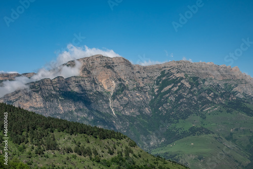 Rocky Cliff of Mountain Ridge in Ingushetia, Russia
