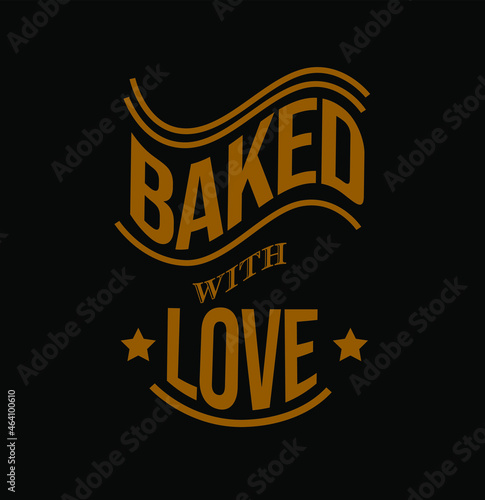 'Baked with love' lettering sticker.