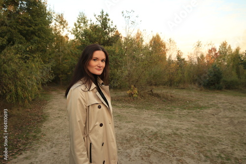 Woman in the forest in autumn