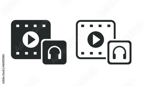 Video to audio converter. Illustration vector