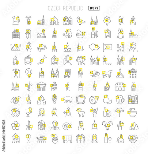 Czech Republic. Collection of perfectly thin icons for web design, app, and the most modern projects. The kit of signs for category Countries and Cities.