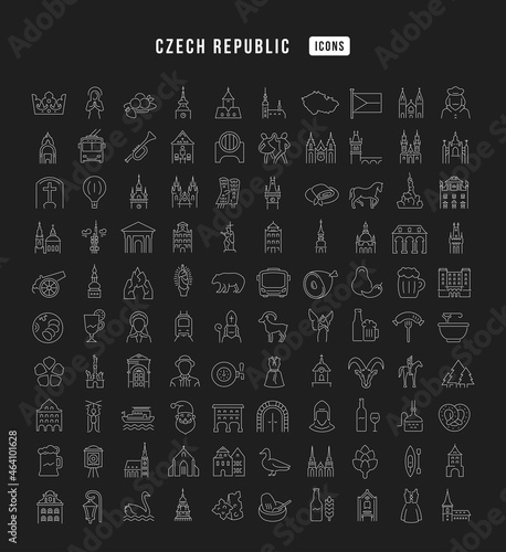 Czech Republic. Collection of perfectly thin icons for web design, app, and the most modern projects. The kit of signs for category Countries and Cities.