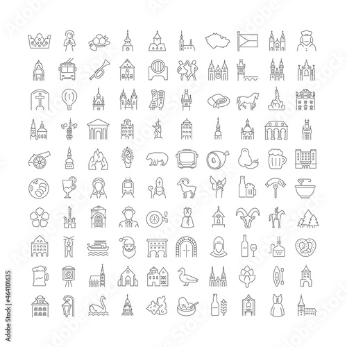 Czech Republic. Collection of perfectly thin icons for web design, app, and the most modern projects. The kit of signs for category Countries and Cities.