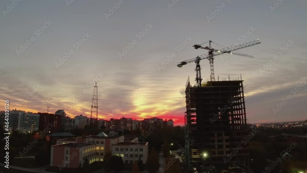 Red sunset over the evening city Red sunset over the evening city