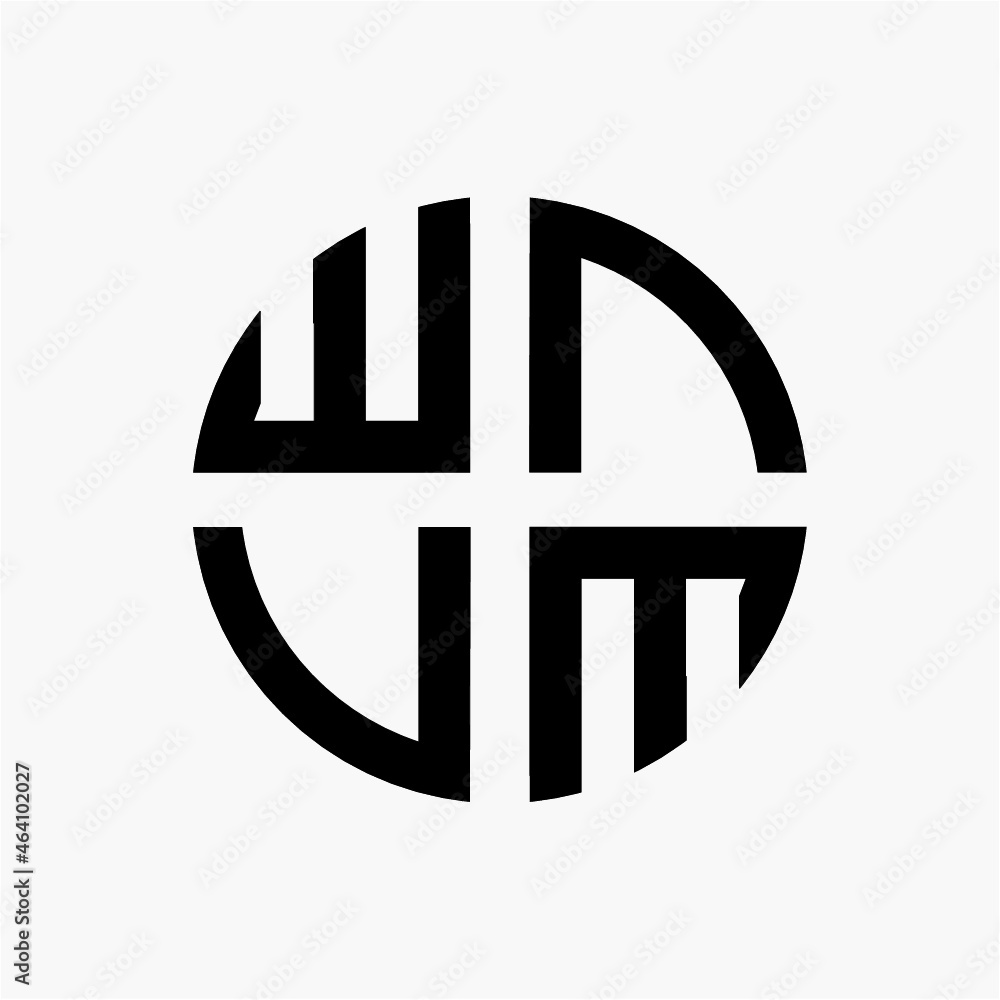 black and white icon WA initial circle logo vector image black and white icon WA initial circle logo vector image