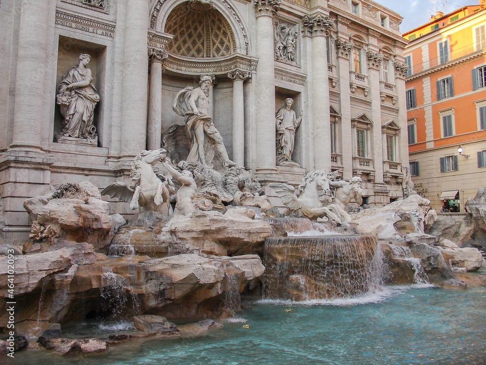 Close view of the Fontana di Trevi in Rome Close view of the Fontana di Trevi in Rome
