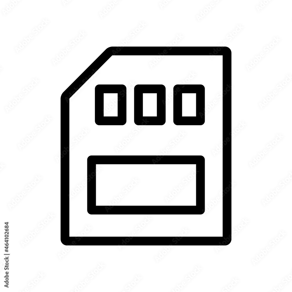 Memory card icon on white background. Vector illustration. Memory card icon on white background. Vector illustration.