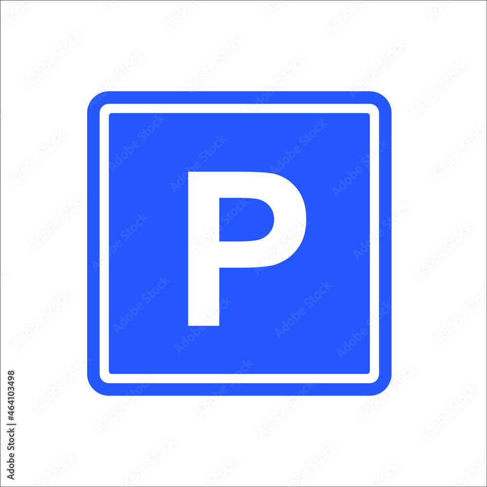 parking sign on blue background parking sign on blue background