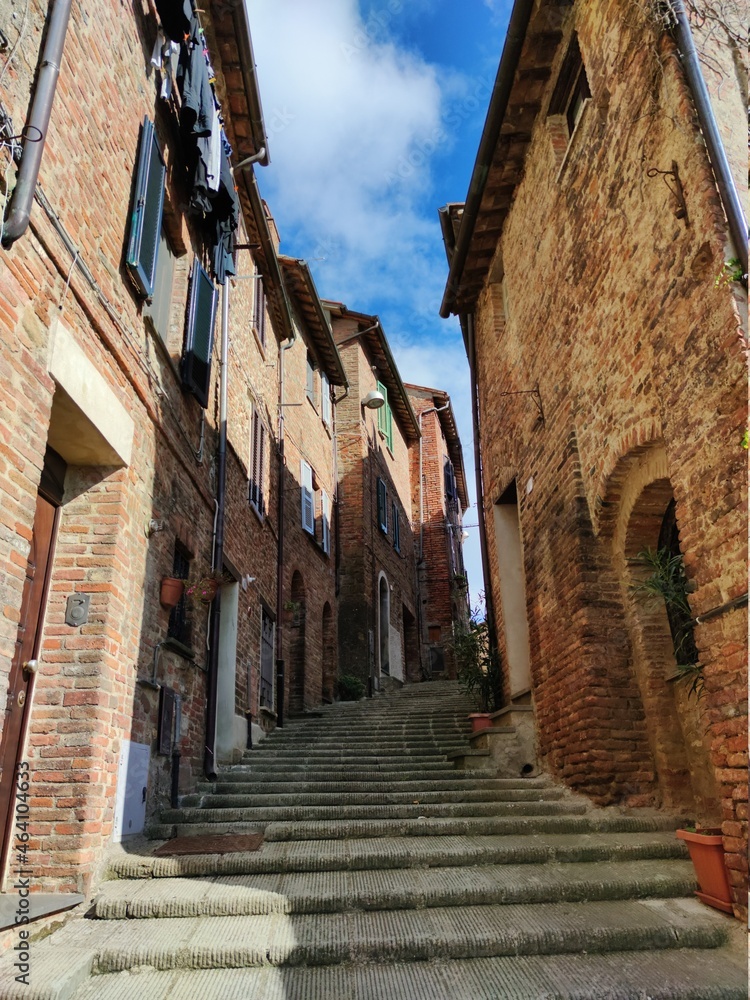 street in the town, Città della Pieve, Umbria, Travel in Italy