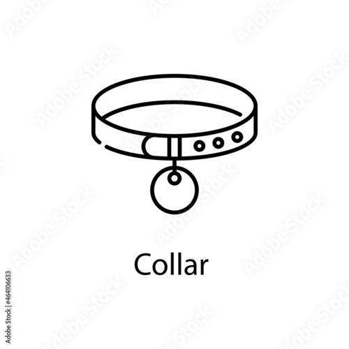 Collar Vector outline Icon Design illustration. Veterinary Symbol on White background EPS 10 File