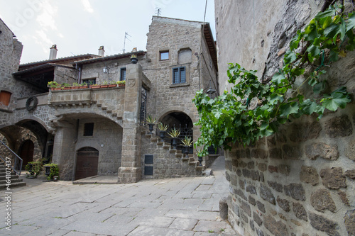 The Medieval town in Viterbo,The pathway to Piazza San Pellegrino,picturesque piazza which is perfectly preserved,a maze of tiny streets with low arches.