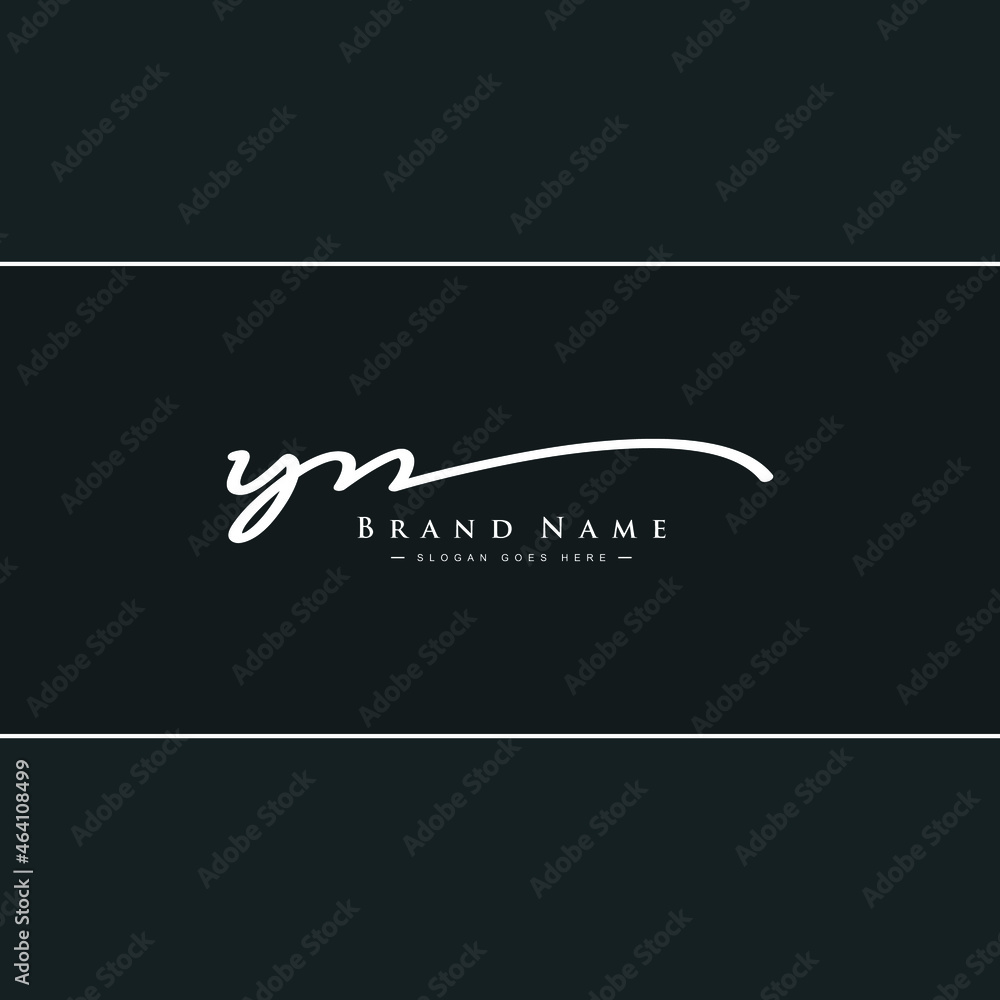 Initial Letter YN Logo - Handwritten Signature Logo - obrazy, fototapety, plakaty 