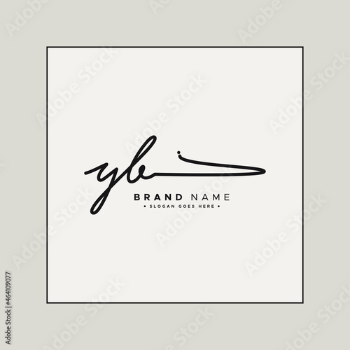 Initial Letter YB Logo - Hand Drawn Signature Logo photo