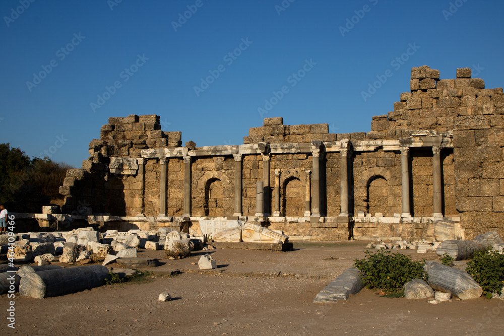 side ancient city , Kingdom of Lydia , manavgat , Antalya side ancient city , Kingdom of Lydia , manavgat , Antalya