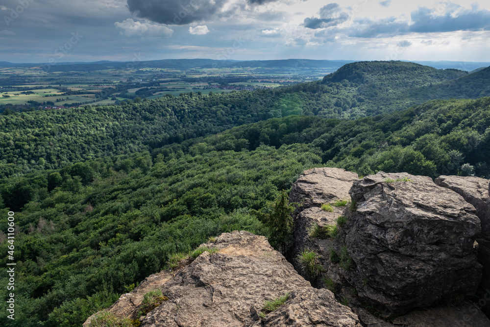 landscape view from rocks Hohenstein in Germany