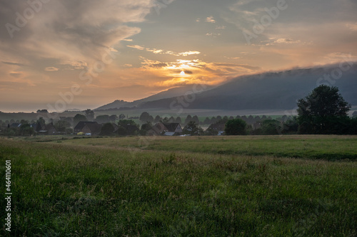 Country landscape in sunshine in Germany