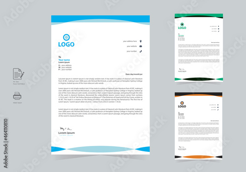 Abstract Business Letterhead Design Corporate Modern Letterhead Design Template