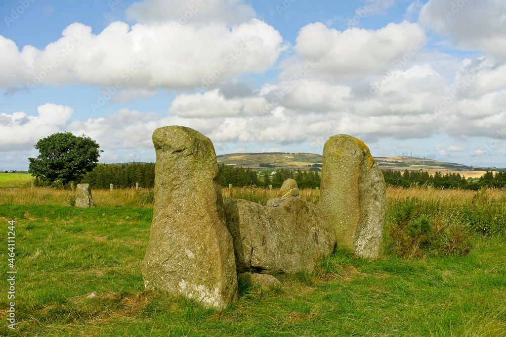 Megalithic recumbent stone circle near the village of Strichen Aberdeenshire Scotland