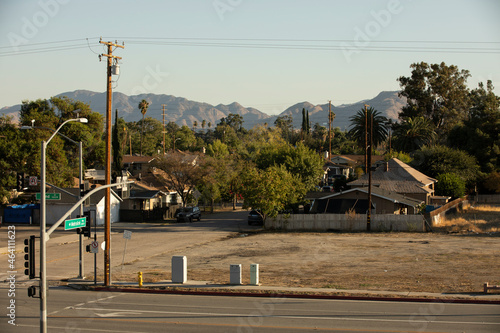 Afternoon view of a neighborhood in San Bernardino, California, USA.