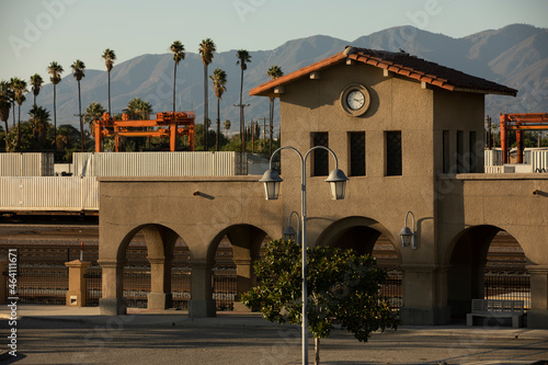Afternoon view of the historic 1918 downtown train station of San Bernardino, California, USA. © Matt Gush