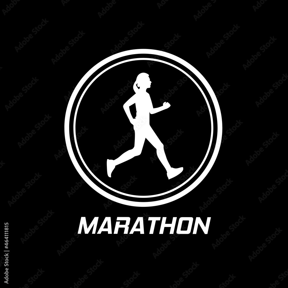 Running marathon and running emblem, logo, badge. illustration Running marathon and running emblem, logo, badge. illustration