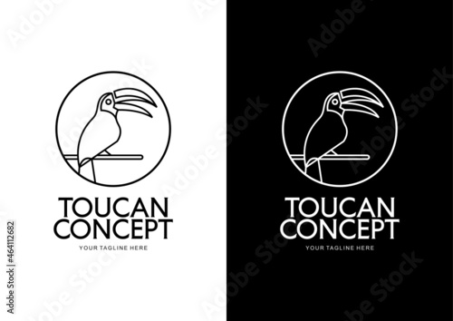 Toucan Concept with Minimalist Line Style logo for your company 