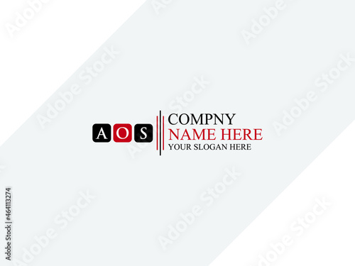 Alphabet letters Initials Monogram AOS logo icon vector stock photo