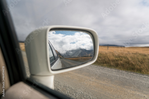 side rear-view mirror on a car. NZ apls