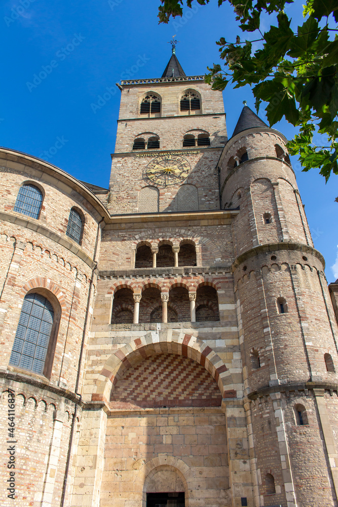 Exterior Gothic architectural texture view of the Liebfrauenkirche (Church Of Our Lady) in Trier, Germany