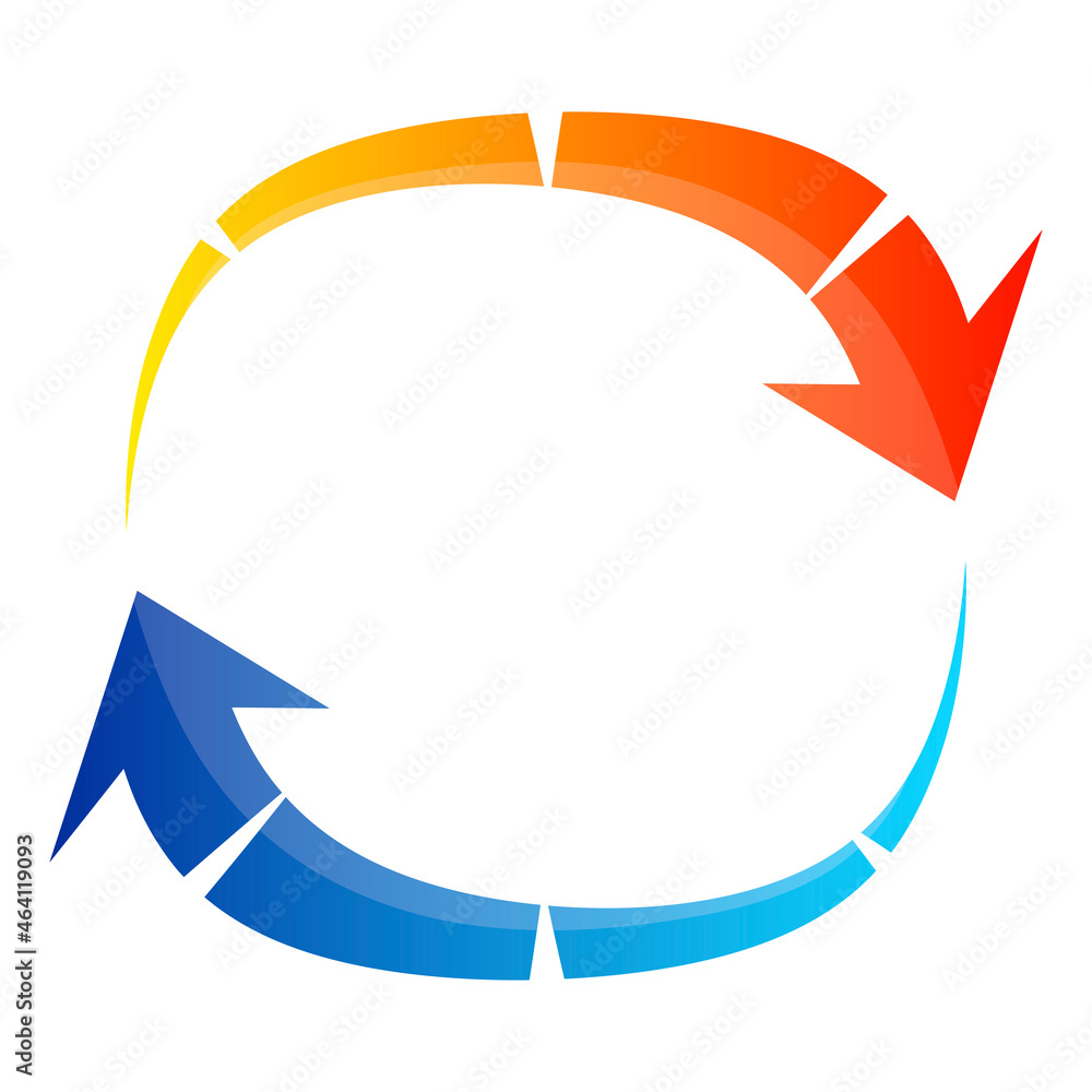 Air conditioner arrow symbol. Heating and cooling the house Air conditioner arrow symbol. Heating and cooling the house