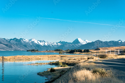 Aoraki Mount Cook and Lake Pukaki, South Island, New Zealand