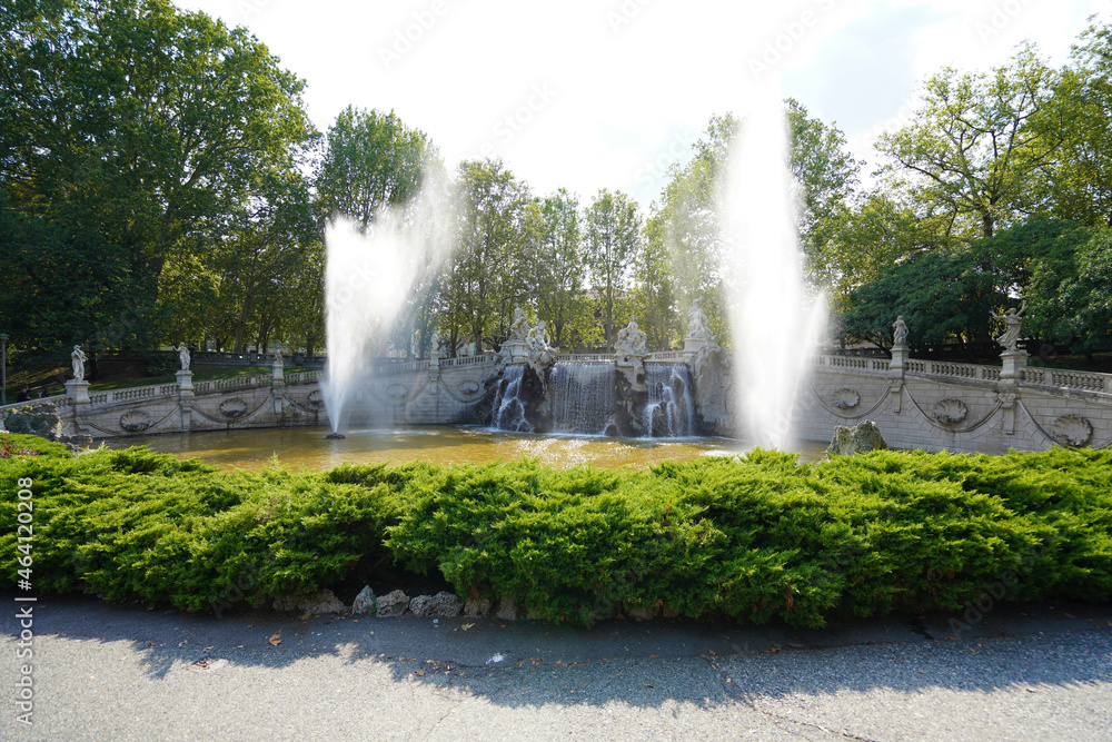 Fountain of Twelve Months (Fontana dei Dodici Mesi) inside Valentino Park, Turin, Italy