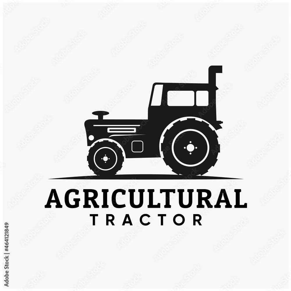 flat agricultural tractor logo design