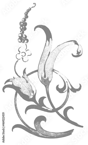 Zeichenstudie eines floralen Ornaments