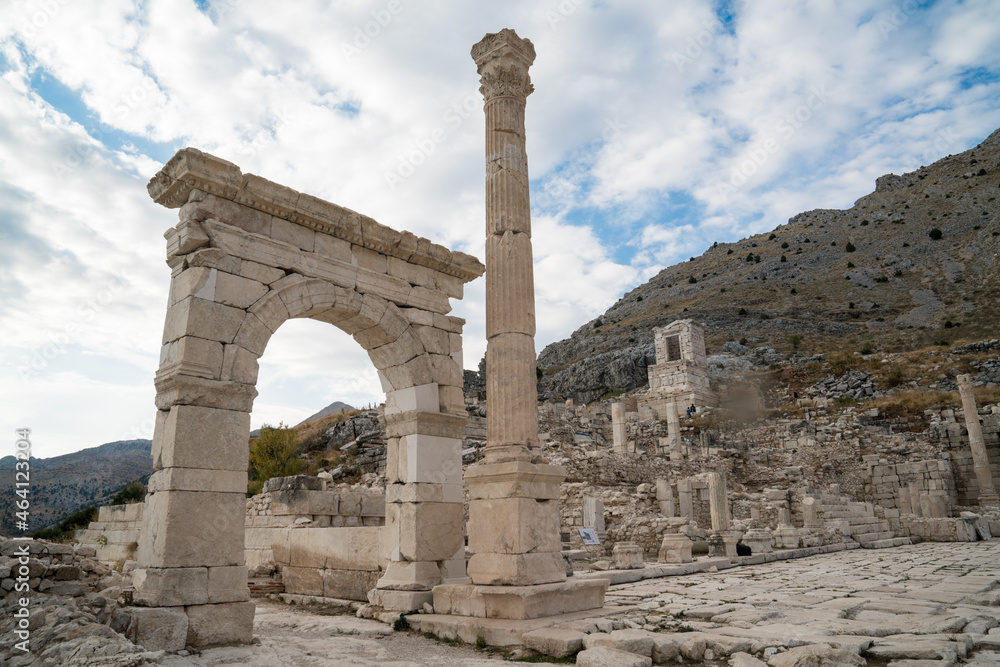 Sagalassos is the most important ancient city of the Roman Imperial Period. Monumental fountain, Agora Building - Gymnasium is the oldest known monumental structures of Sagalassos. Burdur – TURKEY