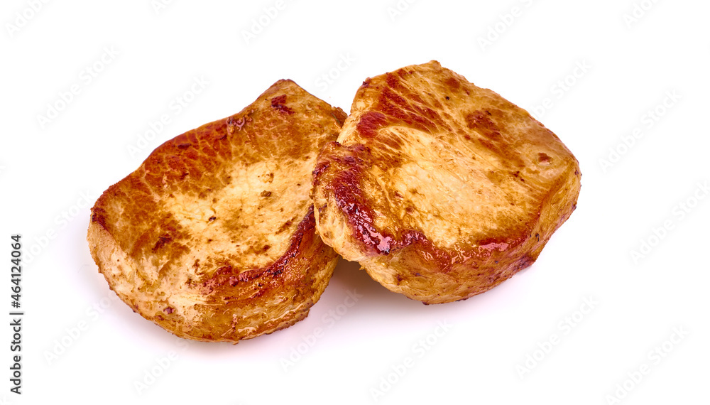 Grilled pork chops, isolated on white background. Grilled pork chops, isolated on white background.