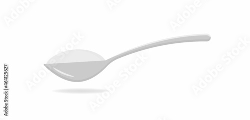 Obraz na płótnie Spoon with sugar, salt or flour. Teaspoon. Vector illustration w salonie