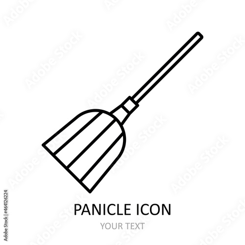 Vector illustration with panicle icon. Outline symbol.