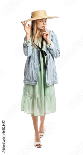 Young fashionable woman wea...