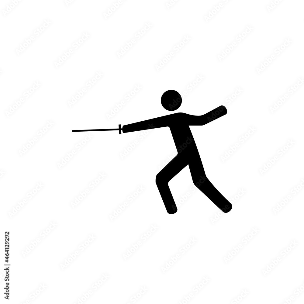fencer vector silhouette. fencing simple isolated icon fencer vector silhouette. fencing simple isolated icon