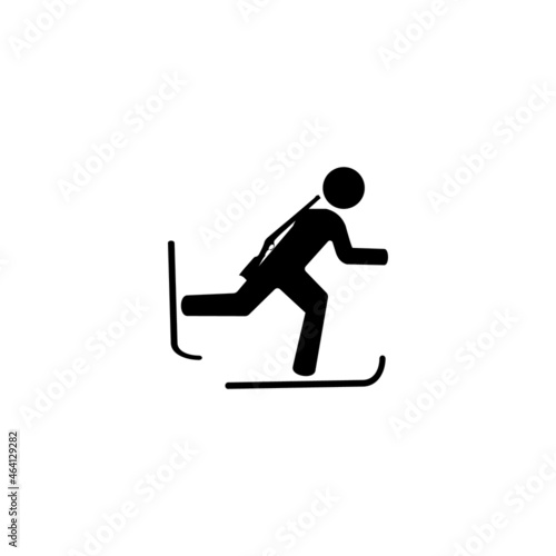 winter sport biathlon vector icon