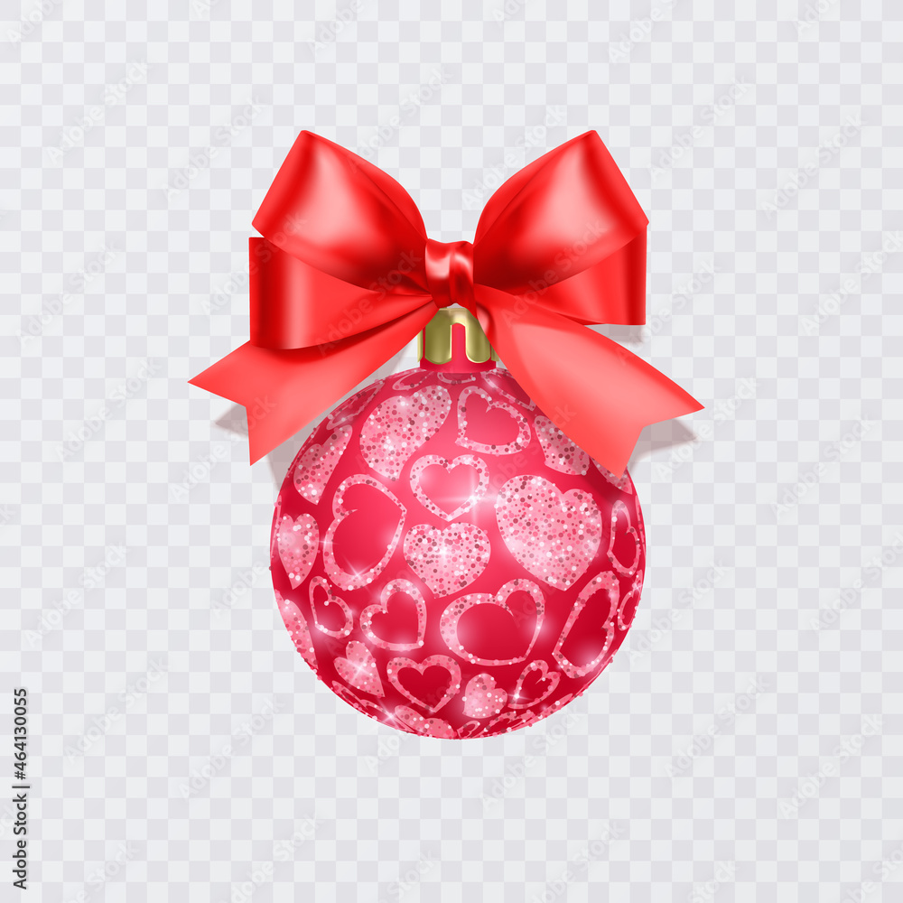 Christmas tree toy. Colorful ball with glittering texture isolated on white background. Realistic vector illustration. Design element Christmas tree toy. Colorful ball with glittering texture isolated on white background. Realistic vector illustration. Design element