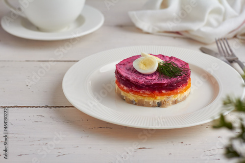 Wallpaper Mural herring under a fur coat russian herring salad with carrot potato beetroot mayonnaise Torontodigital.ca