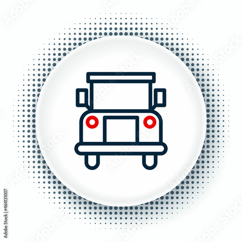 Line School Bus icon isolated on white background. Public transportation symbol. Colorful outline concept. Vector