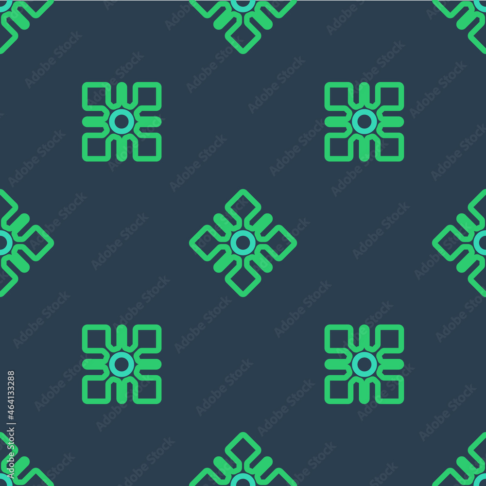 Line Snowflake icon isolated seamless pattern on blue background. Vector Line Snowflake icon isolated seamless pattern on blue background. Vector