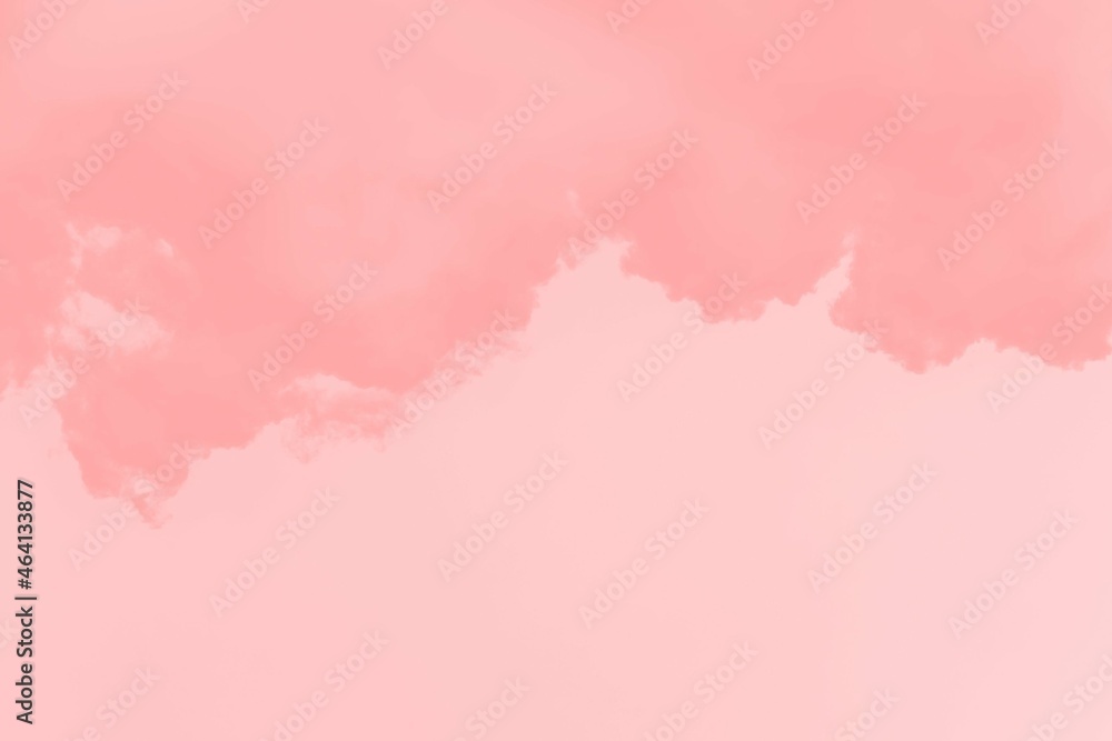 Obraz premium Abstract coral soft color sky background with clouds, copy space