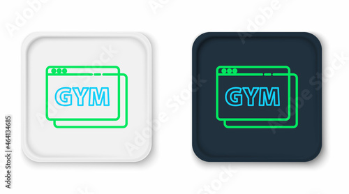Line Online fitness and training icon isolated on white background. Colorful outline concept. Vector