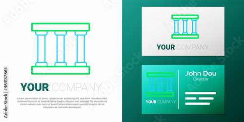 Line Prison window icon isolated on white background. Colorful outline concept. Vector