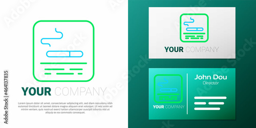 Line Smoking area icon isolated on white background. Colorful outline concept. Vector