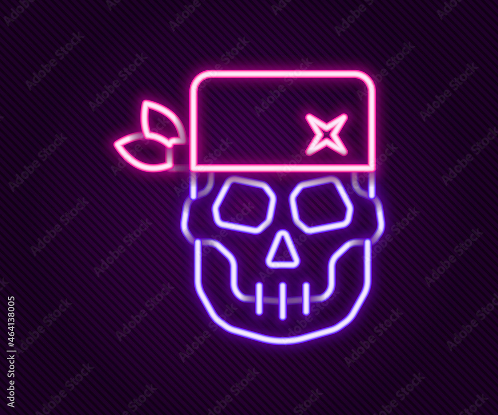 Glowing neon line Skull icon isolated on black background. Happy Halloween party. Colorful outline concept. Vector Glowing neon line Skull icon isolated on black background. Happy Halloween party. Colorful outline concept. Vector
